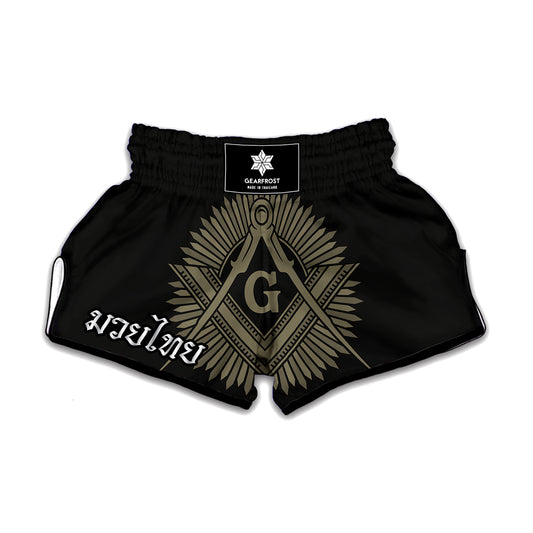 Masonic Freemasonry Print Muay Thai Boxing Shorts