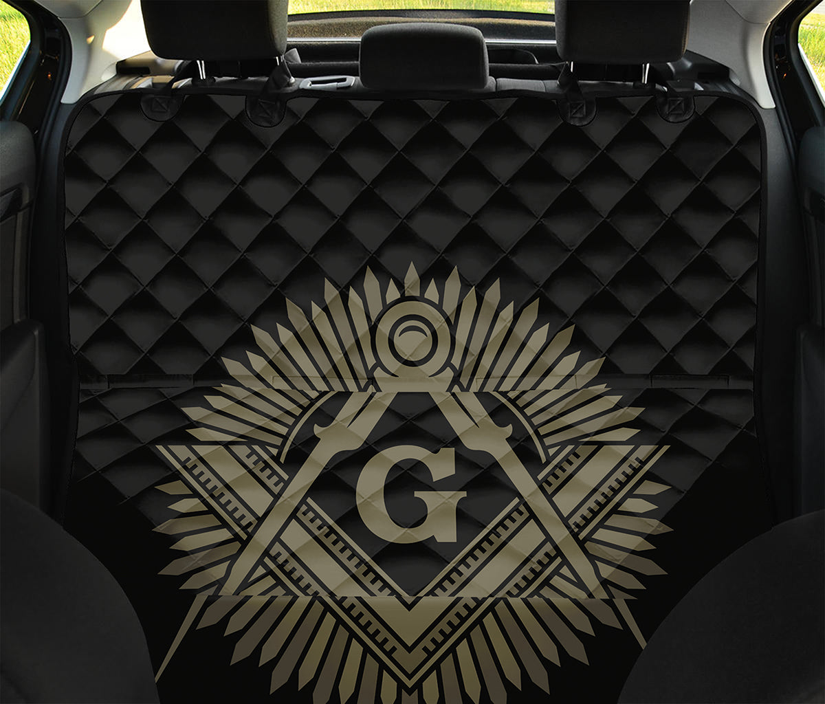 Masonic Freemasonry Print Pet Car Back Seat Cover
