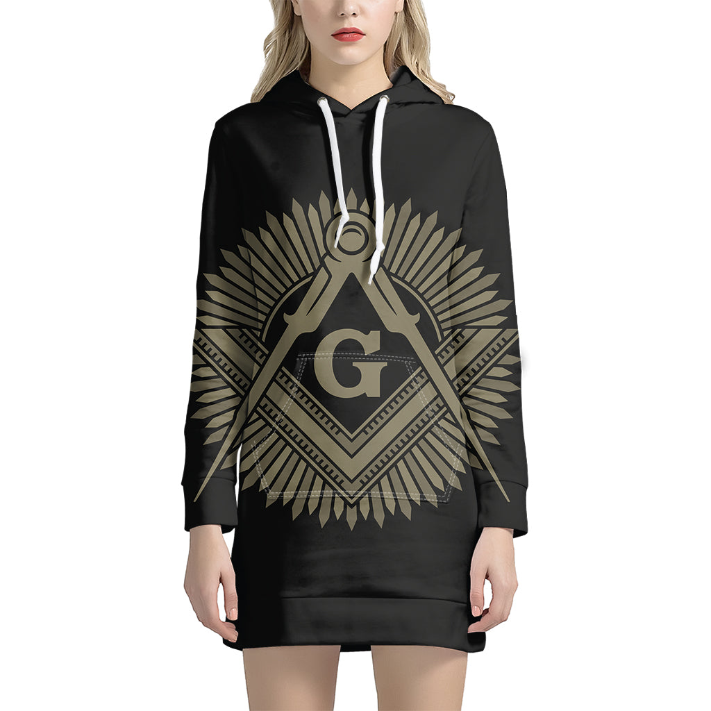 Masonic Freemasonry Print Pullover Hoodie Dress