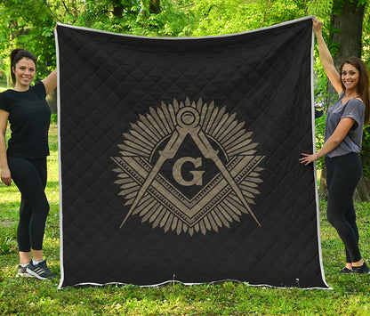 Masonic Freemasonry Print Quilt