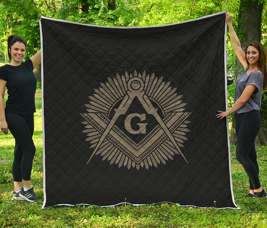 Masonic Freemasonry Print Quilt