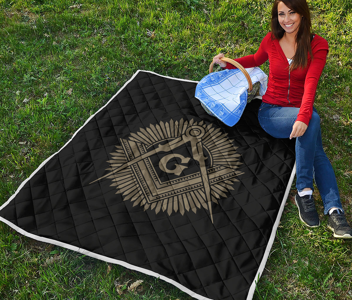 Masonic Freemasonry Print Quilt