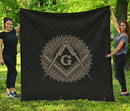 Masonic Freemasonry Print Quilt