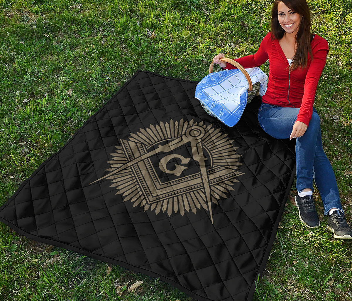 Masonic Freemasonry Print Quilt