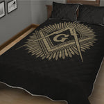 Masonic Freemasonry Print Quilt Bed Set