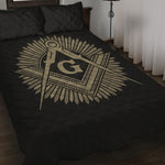 Masonic Freemasonry Print Quilt Bed Set