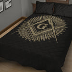 Masonic Freemasonry Print Quilt Bed Set