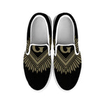 Masonic Freemasonry Print White Slip On Shoes