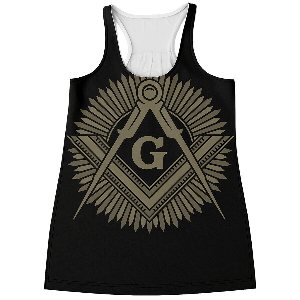 Masonic Freemasonry Print Women's Racerback Tank Top