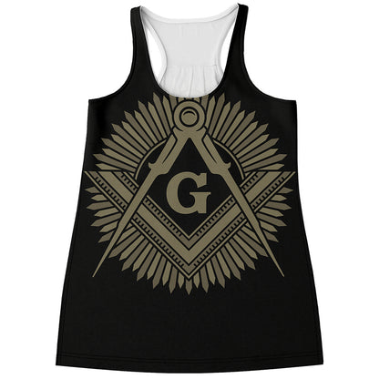 Masonic Freemasonry Print Women's Racerback Tank Top