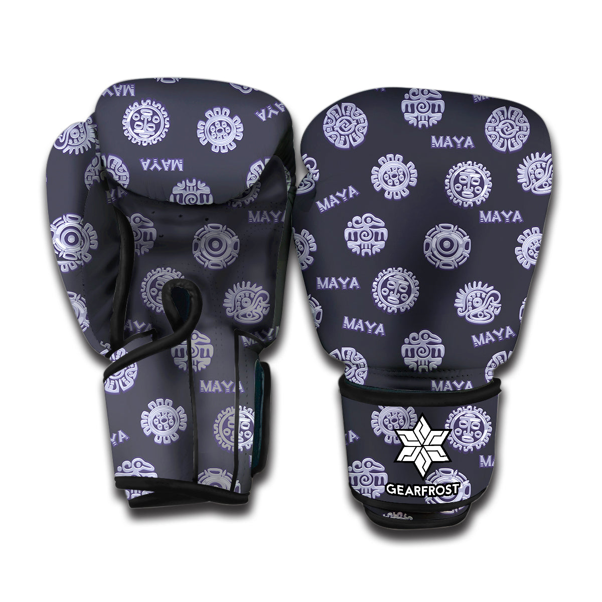 Maya Symbol Pattern Print Boxing Gloves