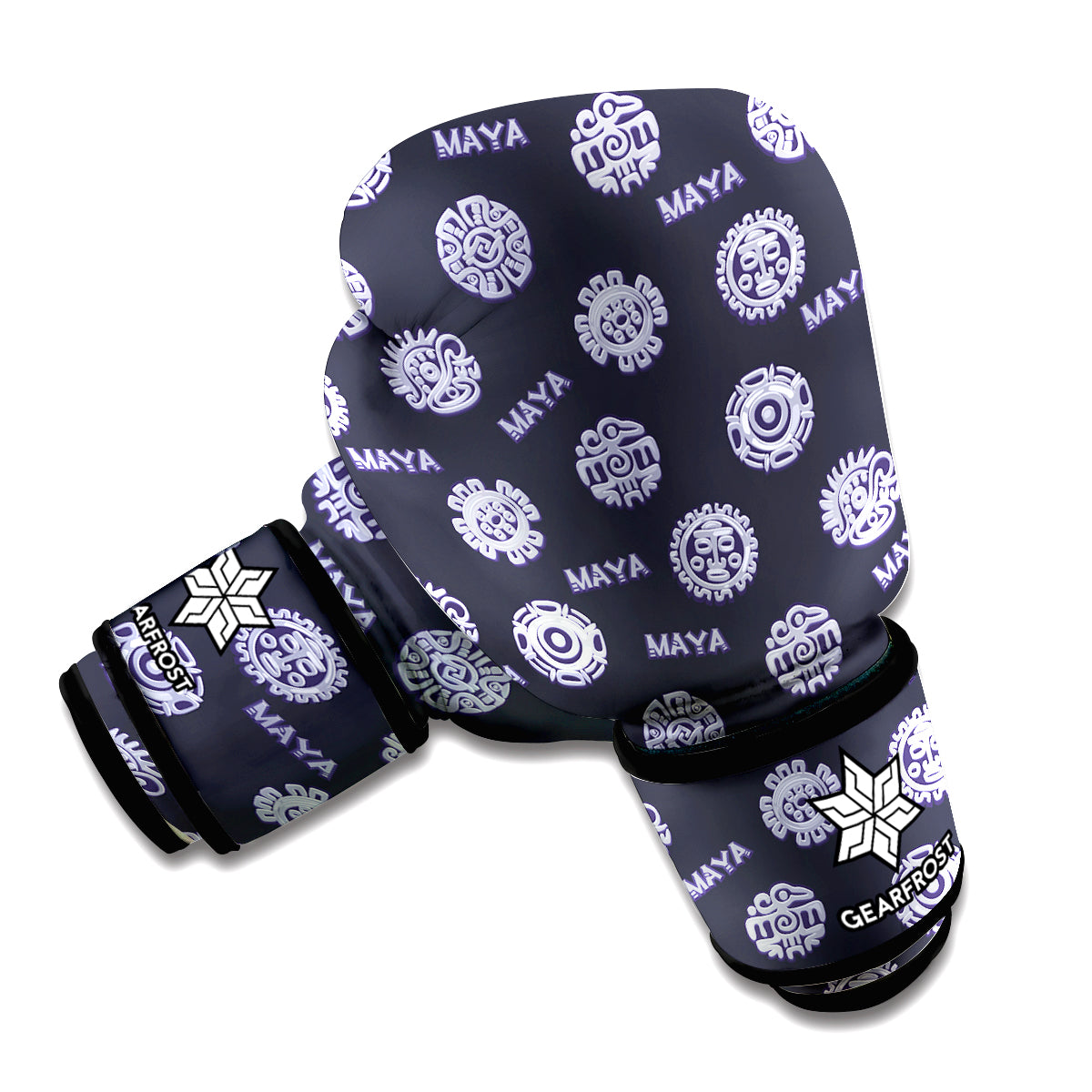 Maya Symbol Pattern Print Boxing Gloves