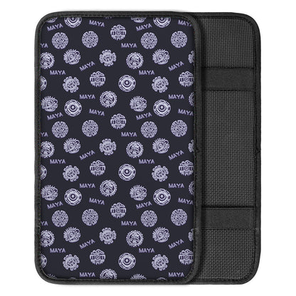 Maya Symbol Pattern Print Car Center Console Cover