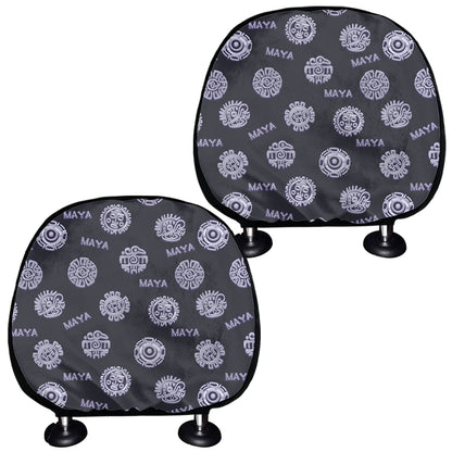 Maya Symbol Pattern Print Car Headrest Covers