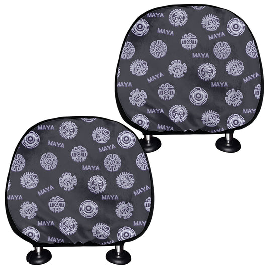 Maya Symbol Pattern Print Car Headrest Covers
