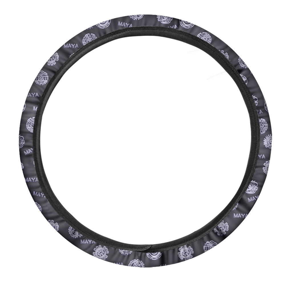 Maya Symbol Pattern Print Car Steering Wheel Cover