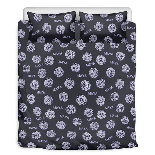 Maya Symbol Pattern Print Duvet Cover Bedding Set