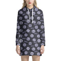 Maya Symbol Pattern Print Pullover Hoodie Dress