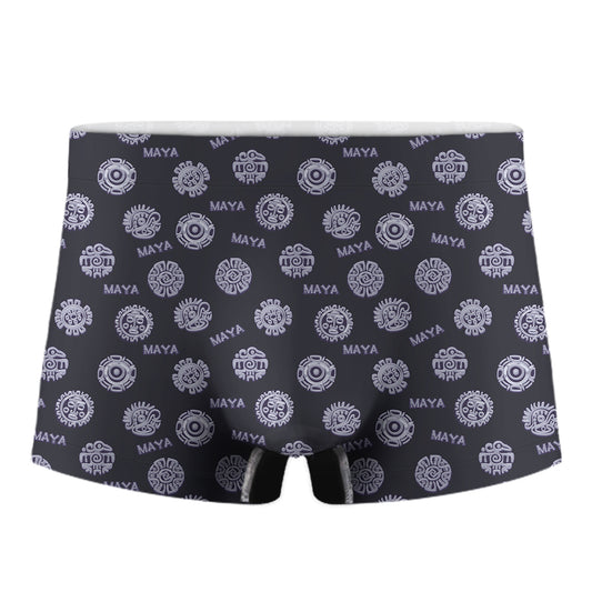 Maya Symbol Pattern Print Men's Boxer Briefs
