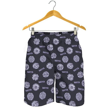 Maya Symbol Pattern Print Men's Shorts