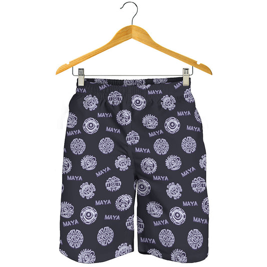 Maya Symbol Pattern Print Men's Shorts