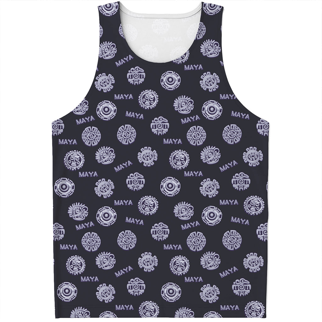 Maya Symbol Pattern Print Men's Tank Top