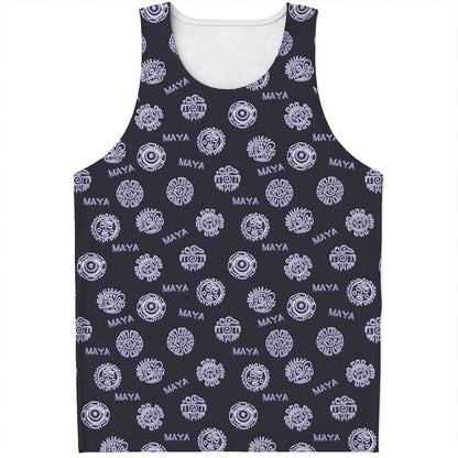 Maya Symbol Pattern Print Men's Tank Top