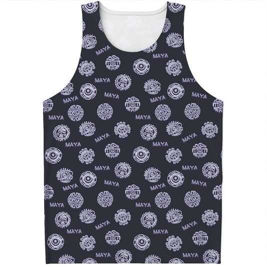 Maya Symbol Pattern Print Men's Tank Top