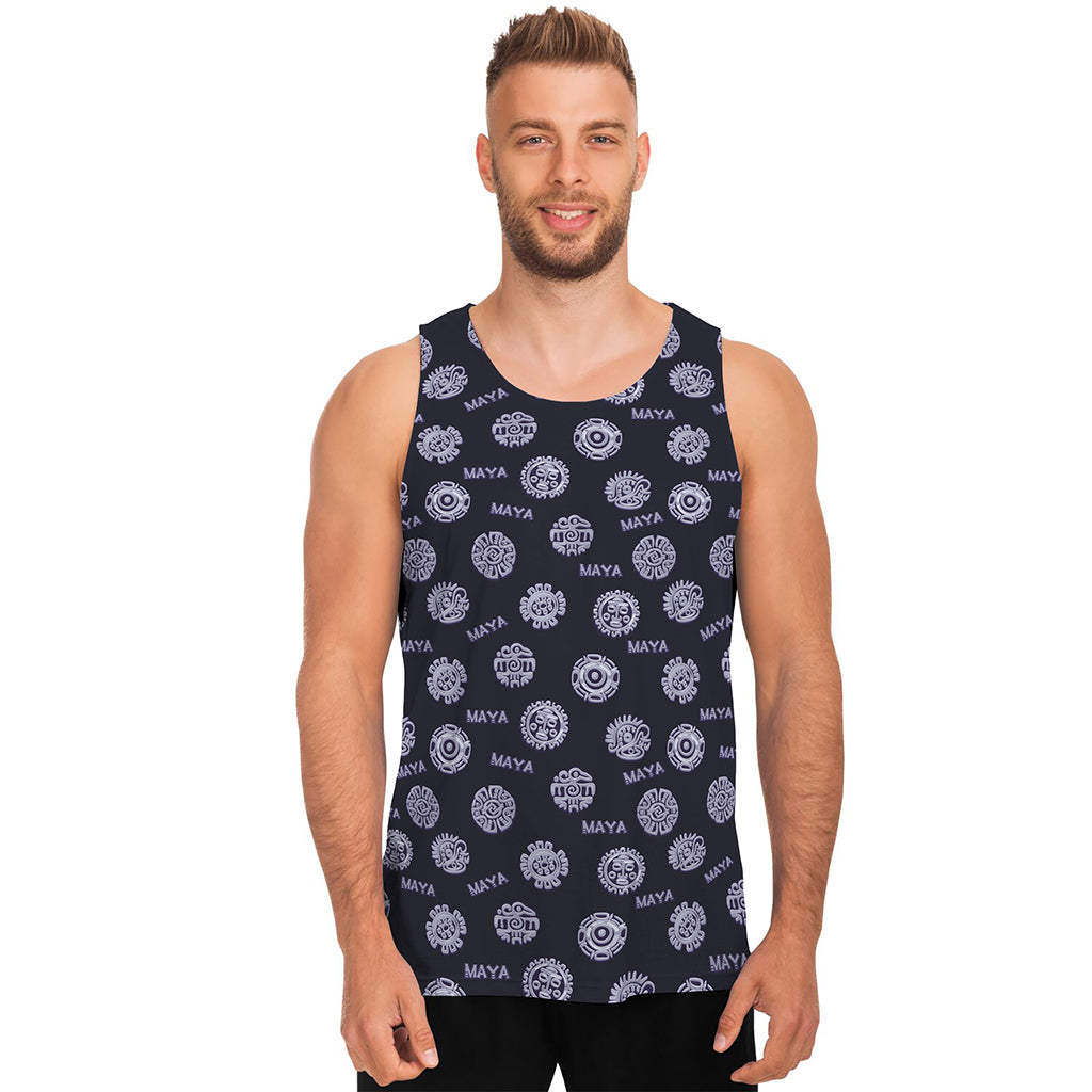 Maya Symbol Pattern Print Men's Tank Top