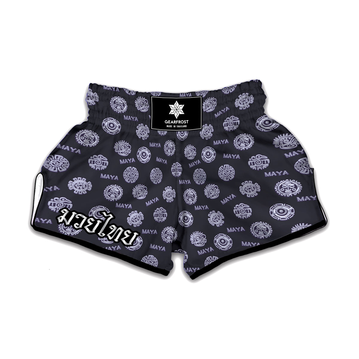 Maya Symbol Pattern Print Muay Thai Boxing Shorts