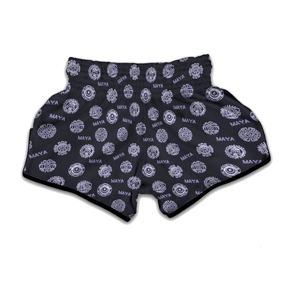 Maya Symbol Pattern Print Muay Thai Boxing Shorts
