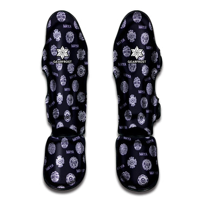 Maya Symbol Pattern Print Muay Thai Shin Guard