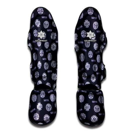 Maya Symbol Pattern Print Muay Thai Shin Guard
