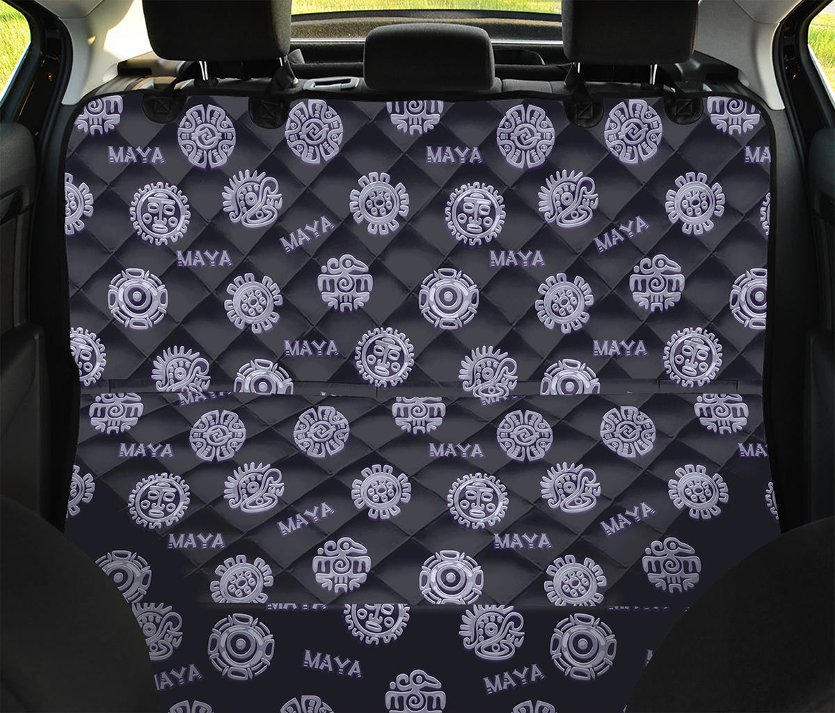 Maya Symbol Pattern Print Pet Car Back Seat Cover