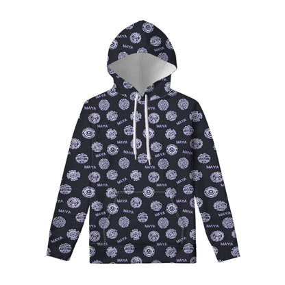 Maya Symbol Pattern Print Pullover Hoodie