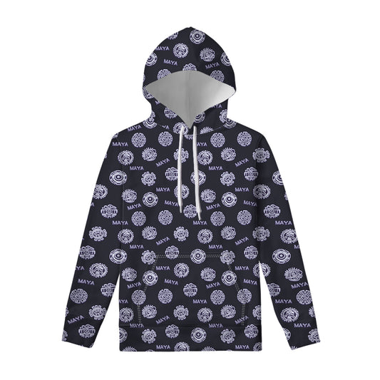Maya Symbol Pattern Print Pullover Hoodie
