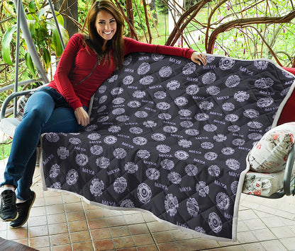 Maya Symbol Pattern Print Quilt