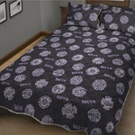Maya Symbol Pattern Print Quilt Bed Set