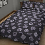Maya Symbol Pattern Print Quilt Bed Set