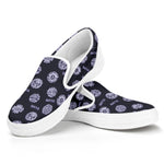Maya Symbol Pattern Print White Slip On Shoes