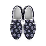 Maya Symbol Pattern Print White Slip On Shoes