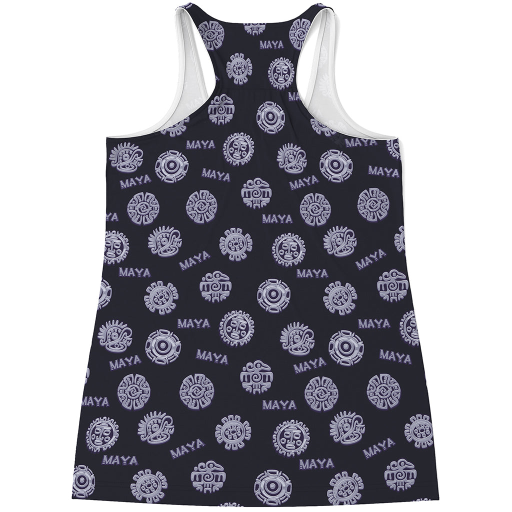 Maya Symbol Pattern Print Women's Racerback Tank Top