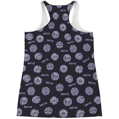 Maya Symbol Pattern Print Women's Racerback Tank Top