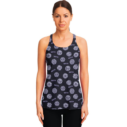 Maya Symbol Pattern Print Women's Racerback Tank Top