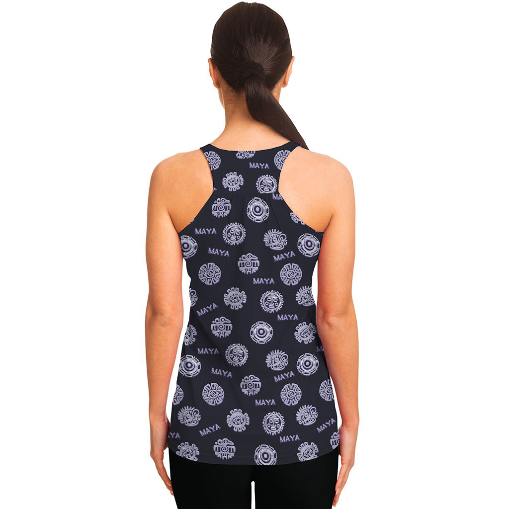 Maya Symbol Pattern Print Women's Racerback Tank Top