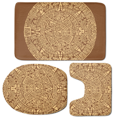 Mayan Calendar Print 3 Piece Bath Mat Set