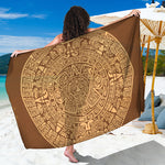 Mayan Calendar Print Beach Sarong Wrap