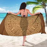 Mayan Calendar Print Beach Sarong Wrap