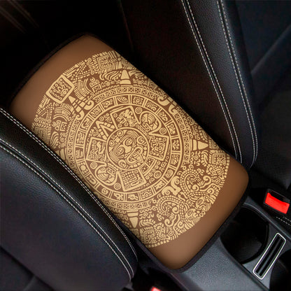 Mayan Calendar Print Car Center Console Cover