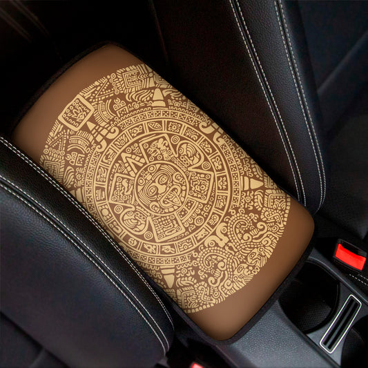 Mayan Calendar Print Car Center Console Cover